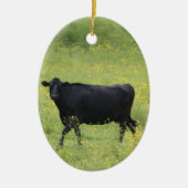 Zwarte koe keramisch ornament (Voorkant)