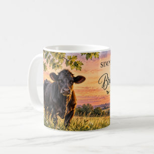 Zwarte Koe Landelijke Zonsondergang Koffiemok