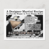 Zwarte Koe Moo-Tini Martini Recept Briefkaart (Voorkant)