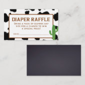 Zwarte Koe Print Luier Raffle Ticket Informatiekaartje (Voorkant / Achterkant)