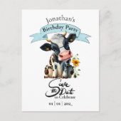 Zwarte Koe Verjaardag Jongen Ansichtkaart Briefkaart (Voorkant)