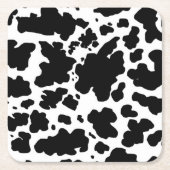 Zwarte Koe Vlekken Print Cowboy Boer Kartonnen Onderzetters (Voorkant)