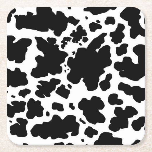 Zwarte Koe Vlekken Print Cowboy Boer Kartonnen Onderzetters (Voorkant)