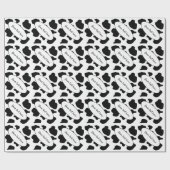 Zwarte koe vlekt het patroon van de dierlijke afdr cadeaupapier (Vlak)