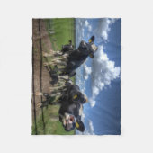 zwarte koeien fleece deken (Voorkant)