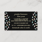 Zwarte koekjes donuts zoete traktaties visitekaartje (Achterkant)