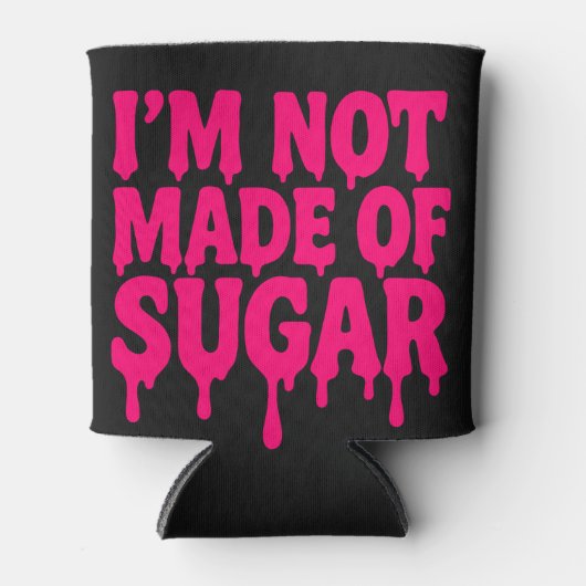 Zwarte Koelbox met Neon Drip Quote – Aanpassen Blikjeskoeler (Voorkant)