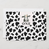 Zwarte koeprintboog foto Heilige Koe 1e verjaardag Kaart (Achterkant)