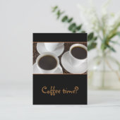Zwarte koffie briefkaart (Staand voorkant)