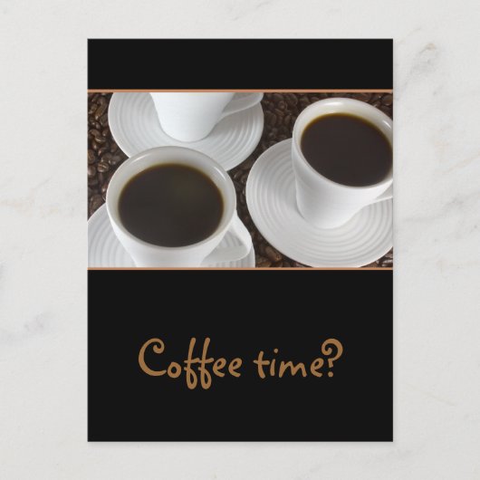 Zwarte koffie briefkaart (Voorkant)