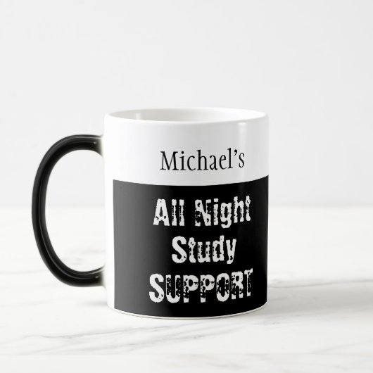 ZWARTE KOFFIE de hele nacht Studieondersteuning Magische Mok (Links)