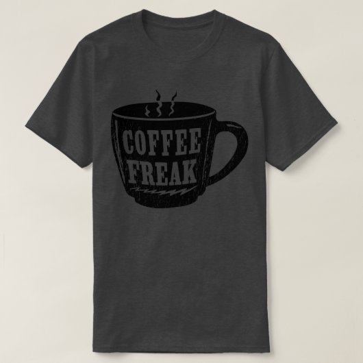 Zwarte koffie-kop t-shirt (Design voorkant)