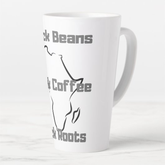 Zwarte koffie latte mok (Rechterhoek)