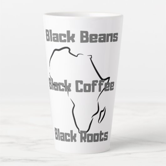 Zwarte koffie latte mok (Voorkant)