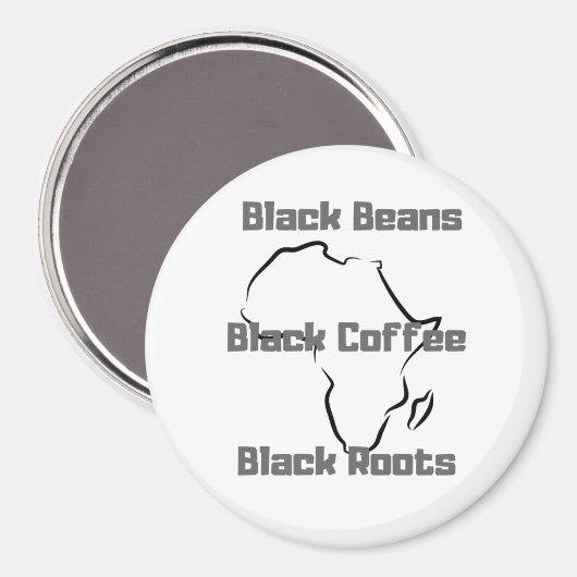 Zwarte koffie magneet (Voorkant / Achterkant)