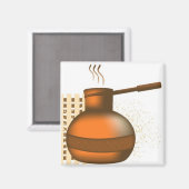 Zwarte koffie magneet (Voorkant / Achterkant)