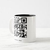 zwarte koffie met grote koffie - zwarte qr-code tweekleurige koffiemok (Voorkant links)