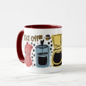 Zwarte koffie mok (Voorkant links)