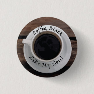 Zwarte koffie ronde button 3,2 cm