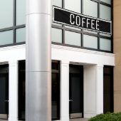 Zwarte koffiebanner spandoek (Buitenkant Gebouw)