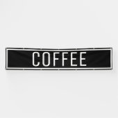 Zwarte koffiebanner spandoek (Horizontaal)