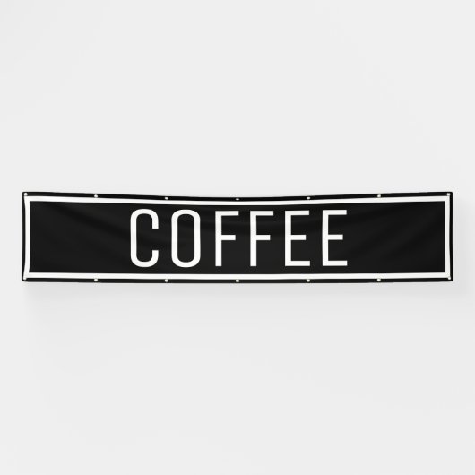 Zwarte koffiebanner spandoek (Horizontaal)