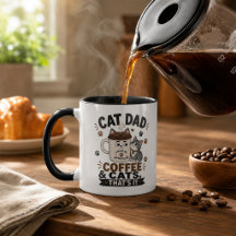Zwarte koffiebeker met grappige tekst voor kattenv