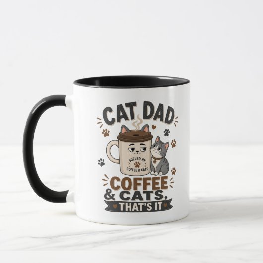 Zwarte koffiebeker met grappige tekst voor kattenv mok (Links)