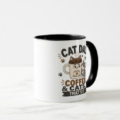 Zwarte koffiebeker met grappige tekst voor kattenv mok (Voorkant rechts)