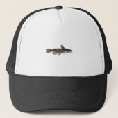 Zwarte kogelvis trucker pet (Voorkant)