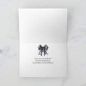 Zwarte Kokette Strik Bruidsmeisjesfeest Bedankkaart (Binnen)