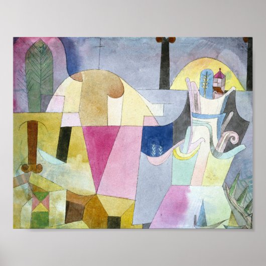 Zwarte kolommen in een landschap: Paul Klee 1919 Poster (Voorkant)