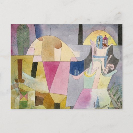 Zwarte kolommen in een landschap | Paul Klee Briefkaart (Voorkant)