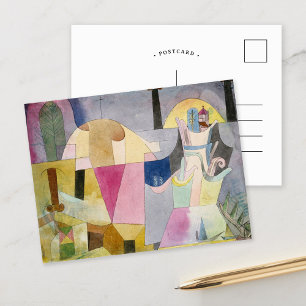 Zwarte kolommen in een landschap   Paul Klee Briefkaart