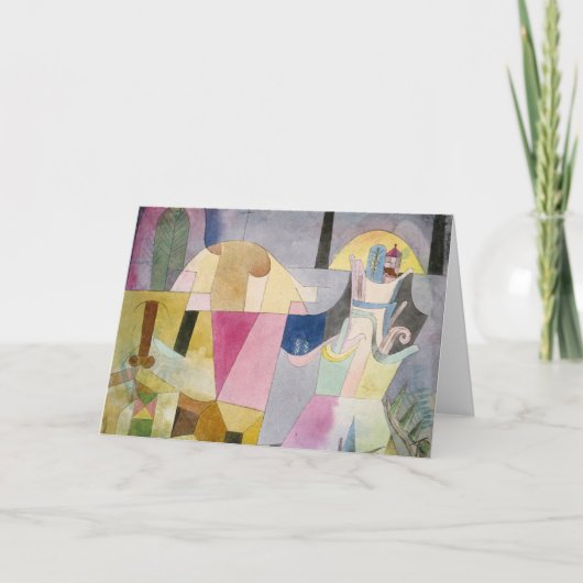 Zwarte kolommen in een landschap | Paul Klee Kaart (Voorkant)