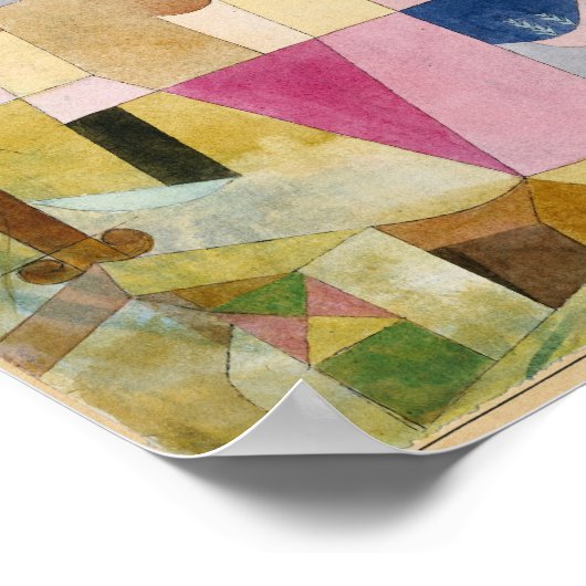 Zwarte kolommen in een landschap | Paul Klee Poster (Hoek)