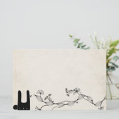 zwarte konijn briefpapier (Staand voorkant)