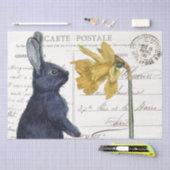 Zwarte konijn Daffodil Paaskaartenposter Tissuepapier (Craft)