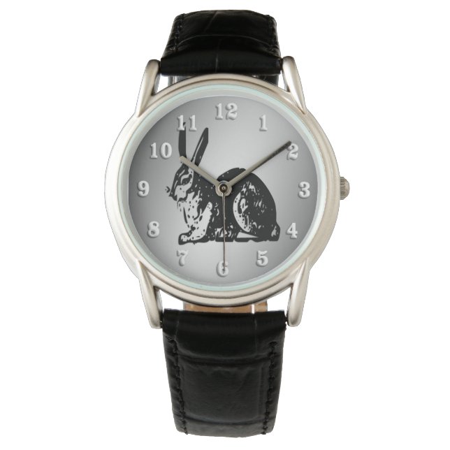 Zwarte Konijn Horloge (Voorkant)