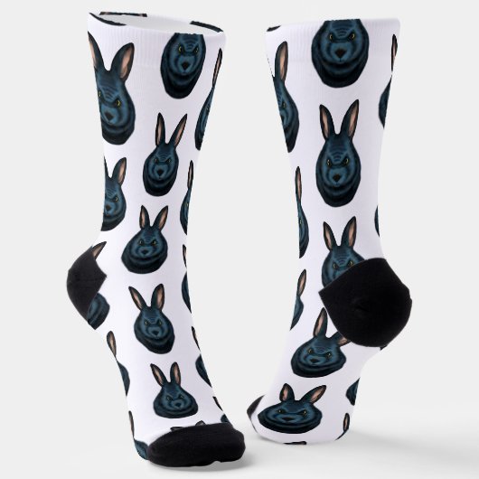 Zwarte konijn sokken (Gebogen)