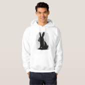 Zwarte konijnen hoodie (Voorkant volledig)