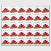 Zwarte konijnenkonijn kerst cadeaupapier (Vlak)