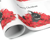 Zwarte konijnenkonijn kerst cadeaupapier (Rol Hoek)