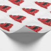 Zwarte konijnenkonijn kerst cadeaupapier (Hoek)