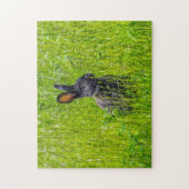 Zwarte konijnenpuzzel legpuzzel (Verticaal)