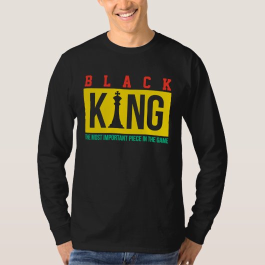 Zwarte Koning De Krachtigste Stuk In Het Spel Papa T-shirt (Voorkant)