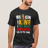 Zwarte koning De krachtigste zwarte geschiedenis v T-shirt (Voorkant)