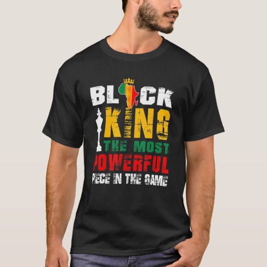Zwarte koning De krachtigste zwarte geschiedenis v T-shirt (Voorkant)