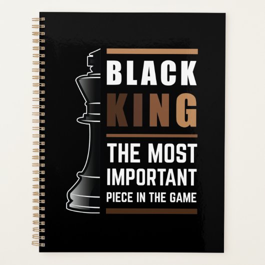 Zwarte Koning Het Belangrijkste Stuk In Het Spel 1 Planner (Voorkant)