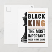 Zwarte koning het belangrijkste stuk in het spel 2 briefkaart (Voorkant / Achterkant)